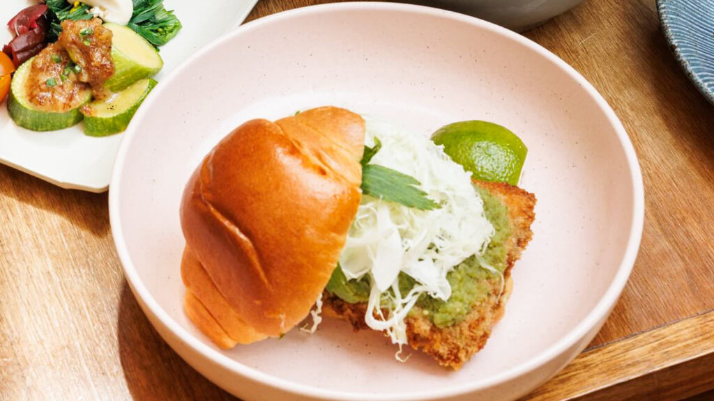 Food on a plate at Rule of Thirds, one of the best brunch spots in Brooklyn