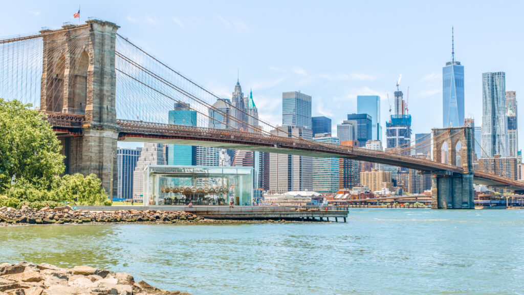 View of Jane's Carousel, one of the best things to do with kids in NYC