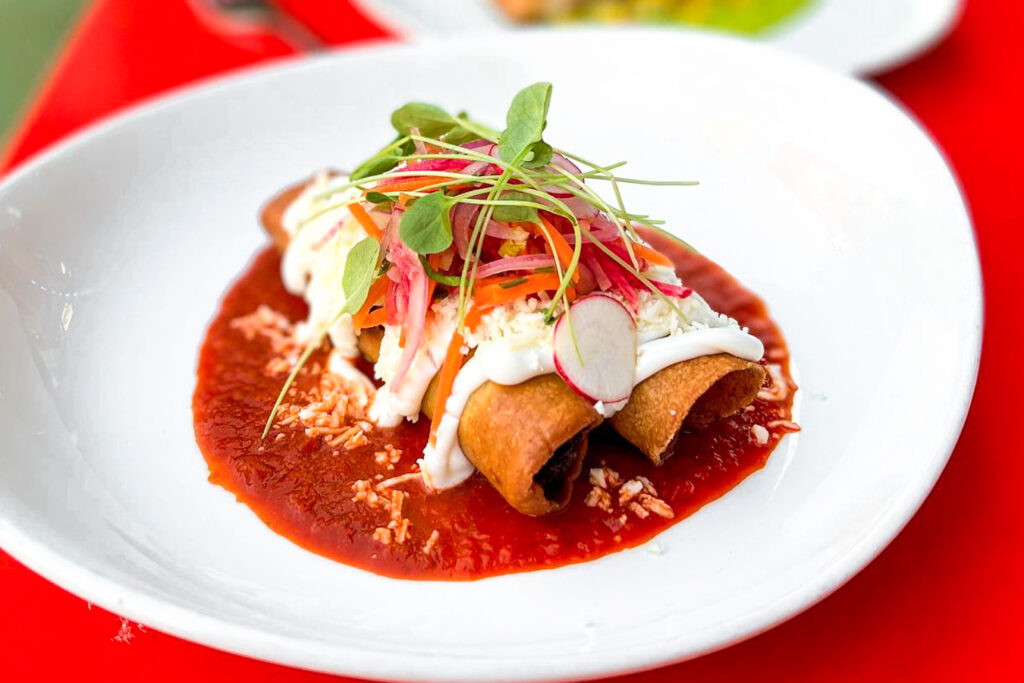 Flautas at Chela, one of the best lunch spots in Brooklyn